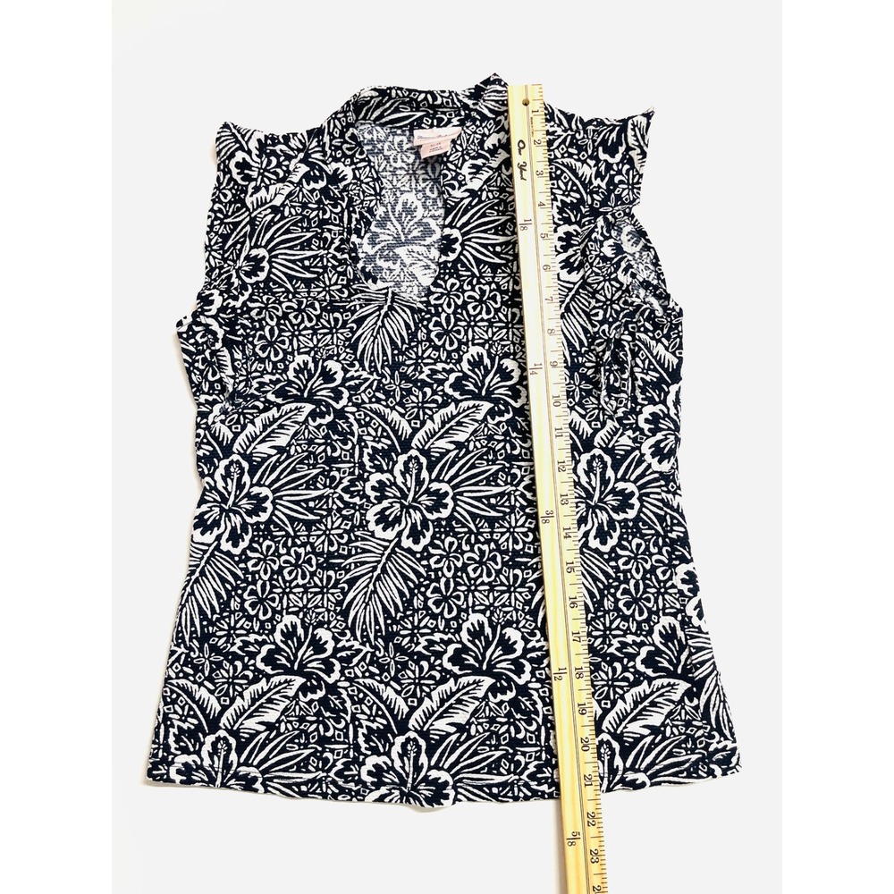 Tommy‎ Bahama Everyday Active Navy White Floral Sleeveless Blouse XS Tropical - Picture 16 of 16